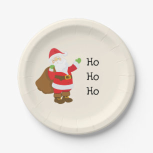 Ho Ho  Ho Santa Claus Paper Plate
