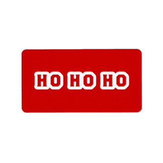 Ho Ho Ho (Santa Claus Says) Red Background Label