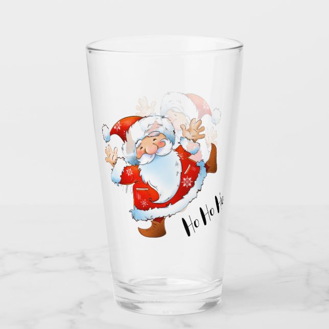 Ho Ho Ho Santa Glass (Front)