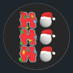 Ho-ho-ho Santa Golf Christmas Gift  Classic Round Sticker<br><div class="desc">Ho-ho-ho Santa Golf Christmas Gift</div>