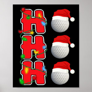 Ho-ho-ho Santa Golf Christmas Gift Poster