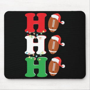 Ho Ho Ho Santa Hat American Football Fun Christmas Mouse Pad