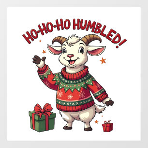 Ho Ho Ho Santa Hat Christmas Santa Goat  Window Cling