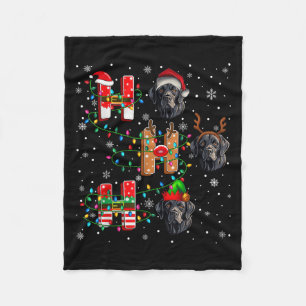 Ho Ho Ho Santa Hat Elf Matching Labrador Retriever Fleece Blanket