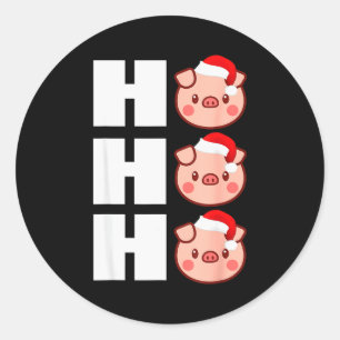 Ho Ho Ho Santa Hat Funny G Christmas Tee  Classic Round Sticker