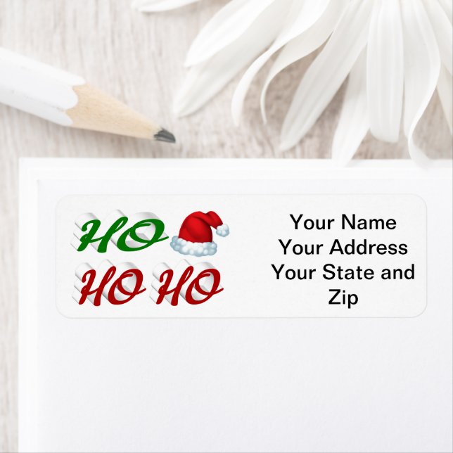 Ho Ho Ho Santa Hat Noël rouge vert script (En situation)