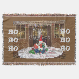 HO HO HO Santa Inspired Graphics art design idea Throw Blanket