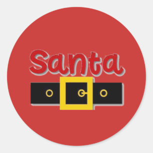 HO HO HO "SANTA IS HERE" CLASSIC ROUND STICKER