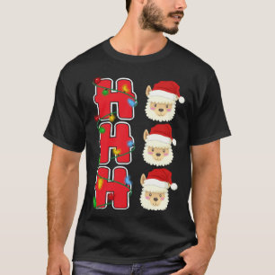 Ho Ho Ho Santa Llama Christmas T-Shirt