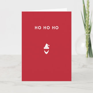 Ho Ho Ho Santa on Red Holiday Card