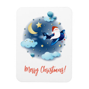 Ho ho ho! Santa on the airplane Magnet