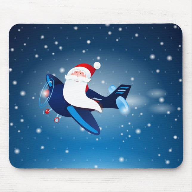 Ho ho ho! Santa on the airplane, mousepad (Front)