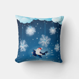 Ho ho ho! Santa on the airplane, pillow