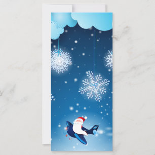 Ho ho ho! Santa on the airplane, rack card