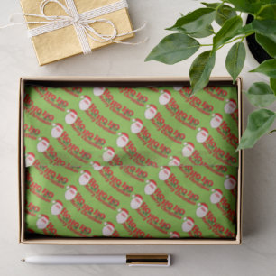 Ho ho ho Santa red green white tissue paper