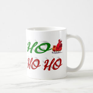 Ho Ho Ho Santa Sleigh Christmas half script Coffee Mug