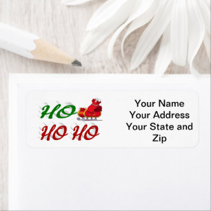 Ho Ho Ho Santa Sleigh Christmas red green script