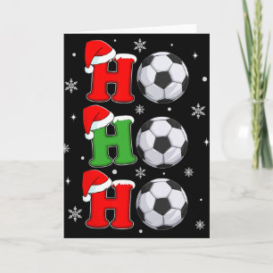 Ho Ho Ho Santa Soccer Footll Christmas Sports Play Card