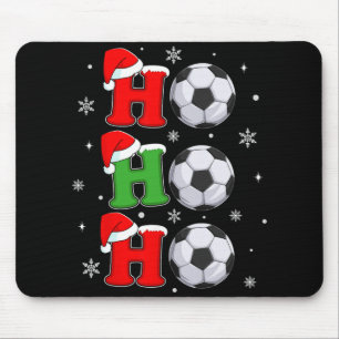 Ho Ho Ho Santa Soccer Footll Christmas Sports Play Mouse Pad