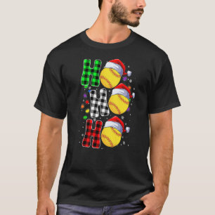 Ho Ho Ho Santa Softball Sport Christmas T-Shirt