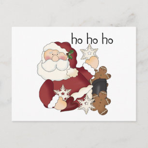 Ho Ho Ho Santa T-shirts and gifts Holiday Postcard