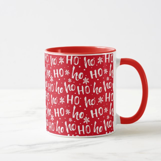 Ho Ho Ho Snowflake Pattern Mug (Right)