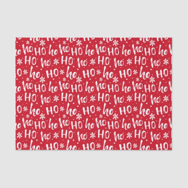 Ho Ho Ho Snowflake Pattern Tissue Paper (Front)