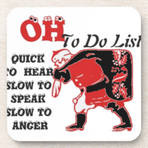 Ho Ho Ho! Special Santa To Do List Art Print Coaster