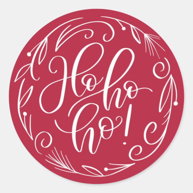 Ho Ho Ho Sticker  Christmas Holiday Label Seals (Front)
