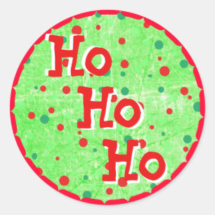Ho Ho Ho Stickers de Noël rouge et vert