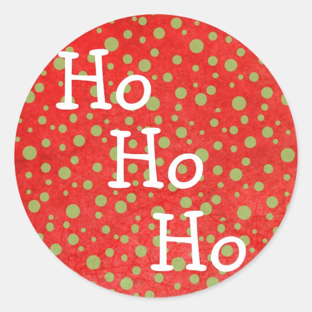 Ho Ho Ho Stickers de Noël rouge et vert (Devant)