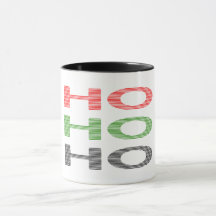 HO HO HO - strips - red, green, red.