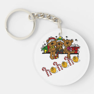 Ho Ho Ho Teddy Bears Keychain