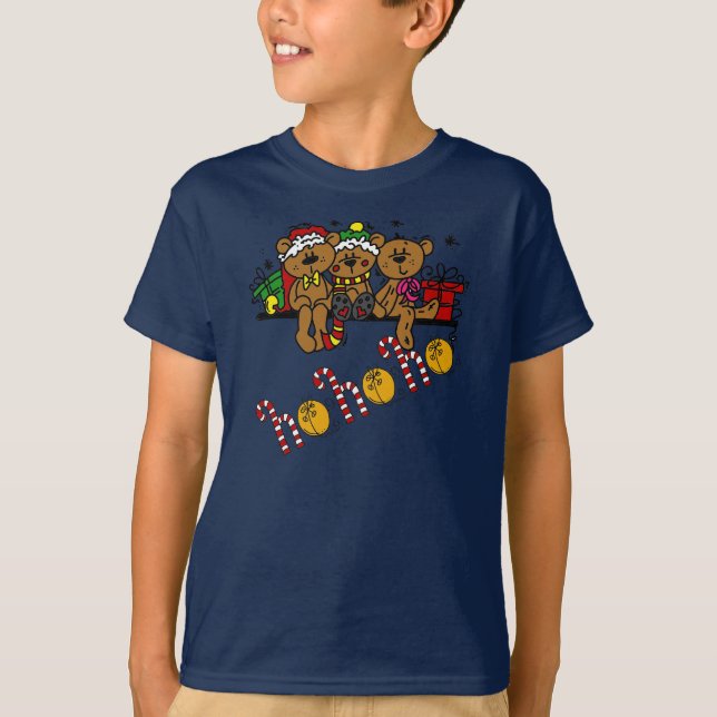 Ho Ho Ho Teddy Bears T-Shirt (Front)