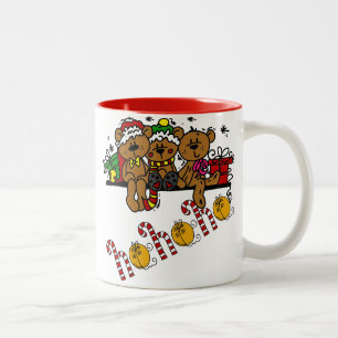 Ho Ho Ho Teddy Bears Two-Tone Coffee Mug