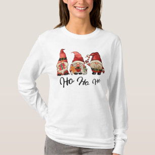 Ho ho ho Three Santa Christmas Gnome shirt 