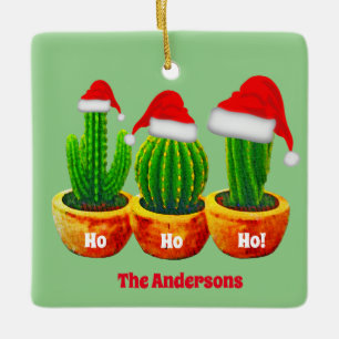 Ho Ho Ho Trois Cactus Ornement de Noël Personnali