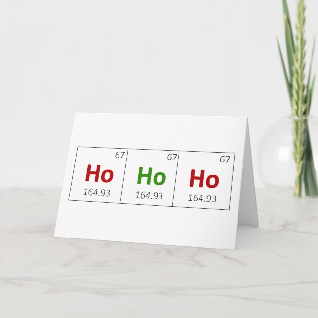 Ho Ho Ho Vacances Table Périodique Carte de voeux (Devant)