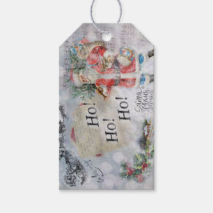 "Ho Ho Ho" Vintage Santa Gift Tag