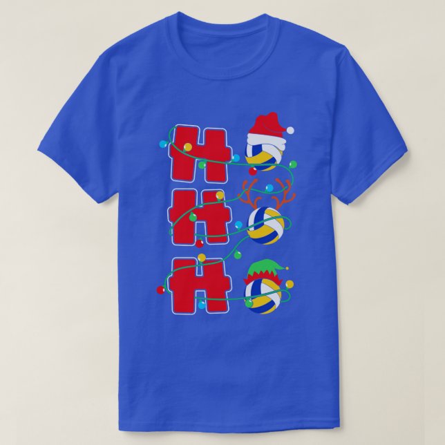 Ho Ho Ho Volleyball Christmas Gift T-Shirt (Design Front)