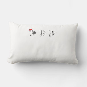 Ho Ho Ho wearing a red santa hat Lumbar Pillow