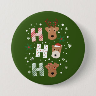 Ho Ho Ho Welsh Terrier Merry Christmas 3 Inch Round Button