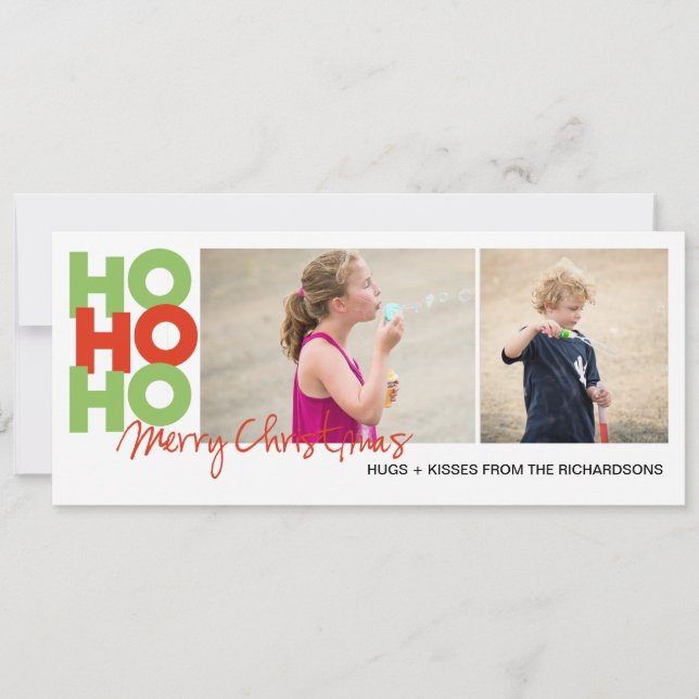 Ho Ho Ho x2 Holiday Card (Front)