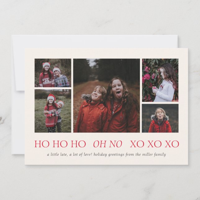 HO HO HO XO XO XO XO Carte photo de vacances Belat (Devant)