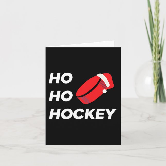 Ho Ho Hockey Christmas - Ice Hockey  Card (Front)