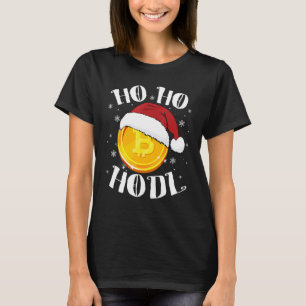 Ho Ho Hodl Crypto Bitcoin Santa Hat Cryptocurrency T-Shirt