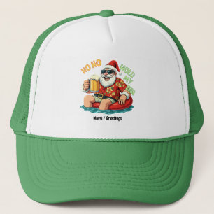 Ho Ho Hold My Beer Funny Drinking Santa Christmas  Trucker Hat