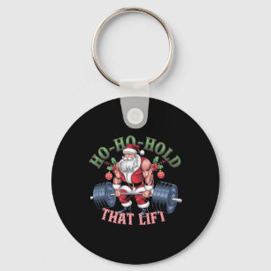 Ho-ho-hold That Lift Santa Claus Christmas Gym Wor Keychain