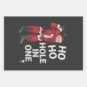 Ho Ho Hole in One Funny Golfing Xmas Christmas Wrapping Paper Sheet