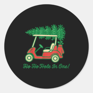 Ho Ho Hole In One Santa Golf Christmas Holiday Gol Classic Round Sticker